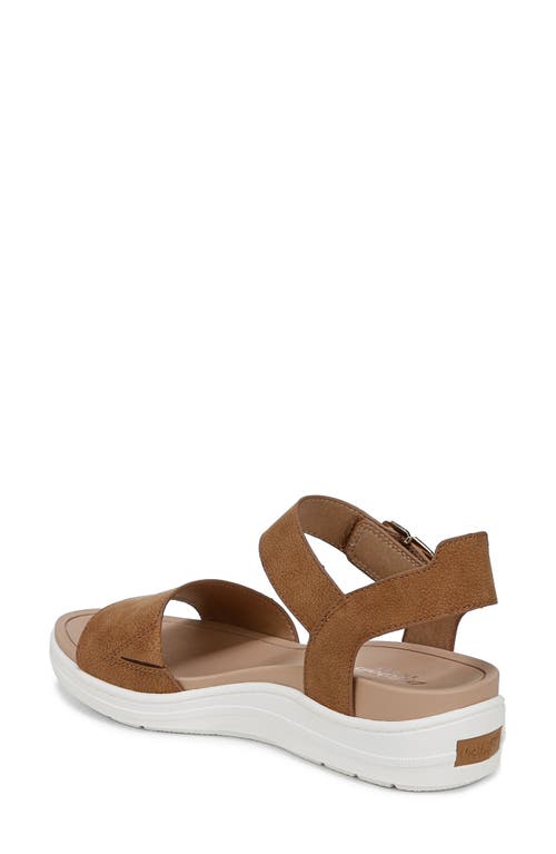 Dr. Scholl's Time Off Sky Ankle Strap Platform Sandal In Honey Brown