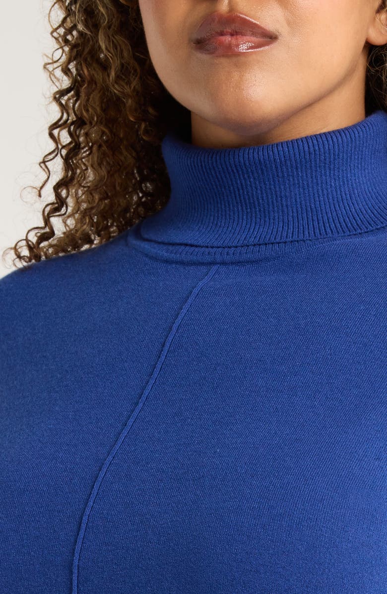 Jones New York Turtleneck Seam Front Bouclé Sweater, Alternate, color, Sapphire