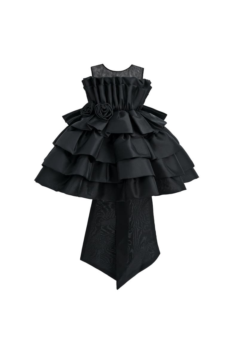 Tiered Bow Dress, Main, color, Black