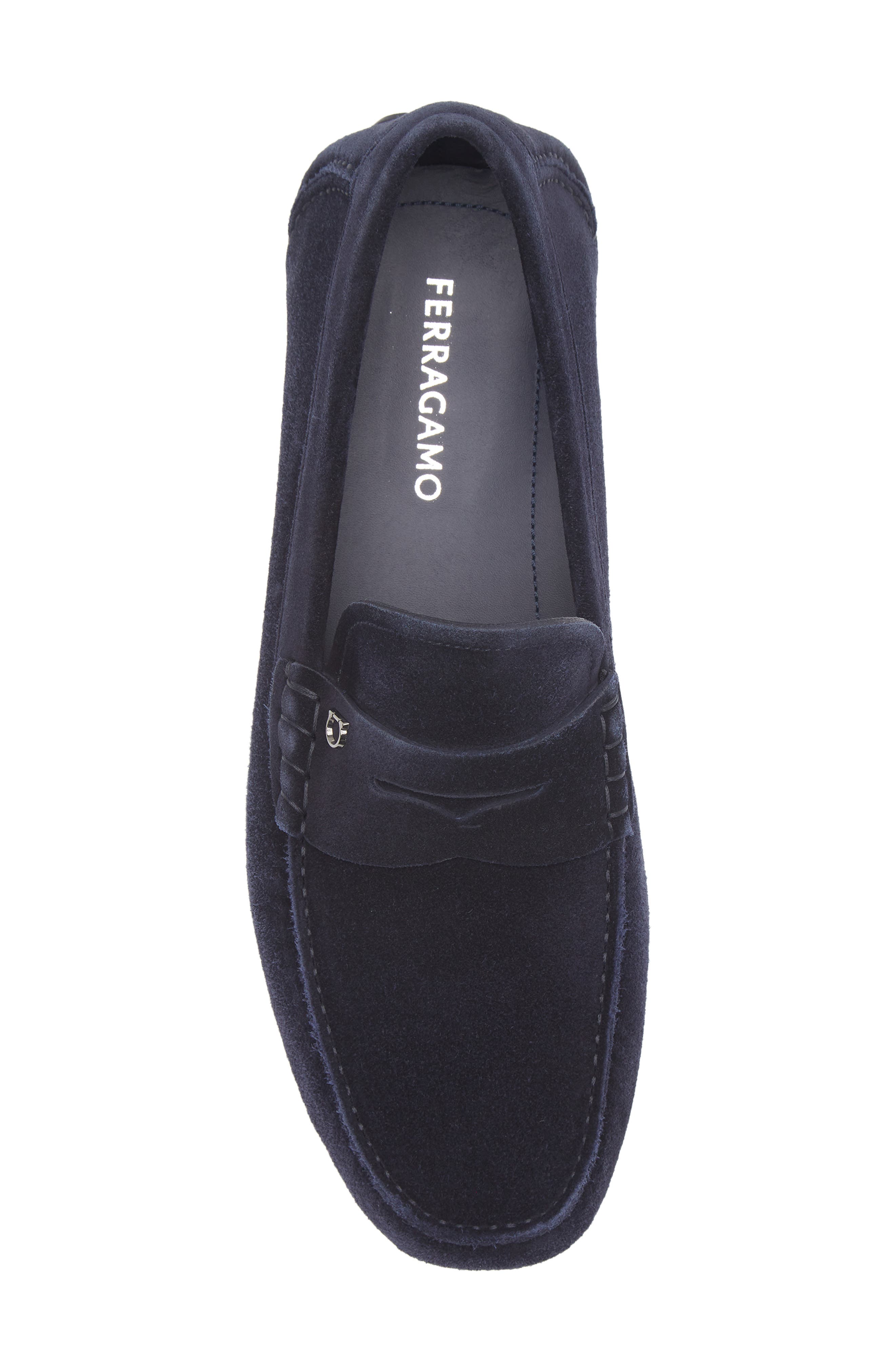 FERRAGAMO Timothy Driving Loafer, Alternate, color, Navy Navy Navy