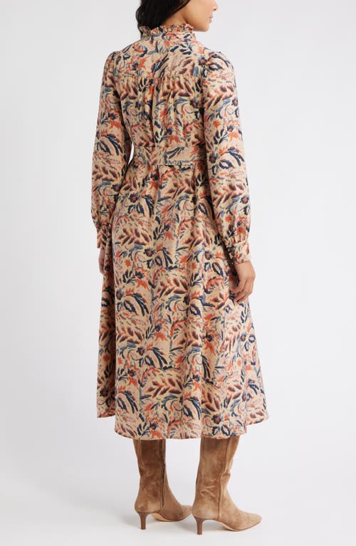 Caslonr Caslon(r) Ruffle Belted Long Sleeve Maxi Dress In Multi