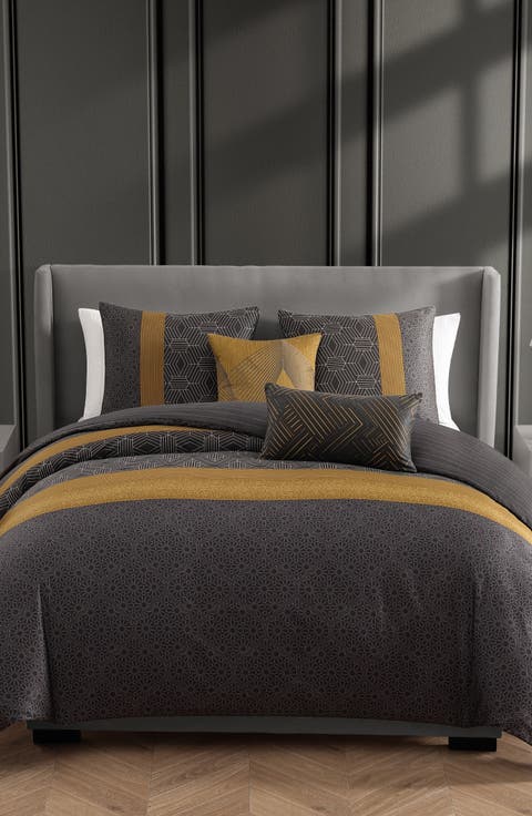 Golden Hex Reversible 5-Piece Comforter Set