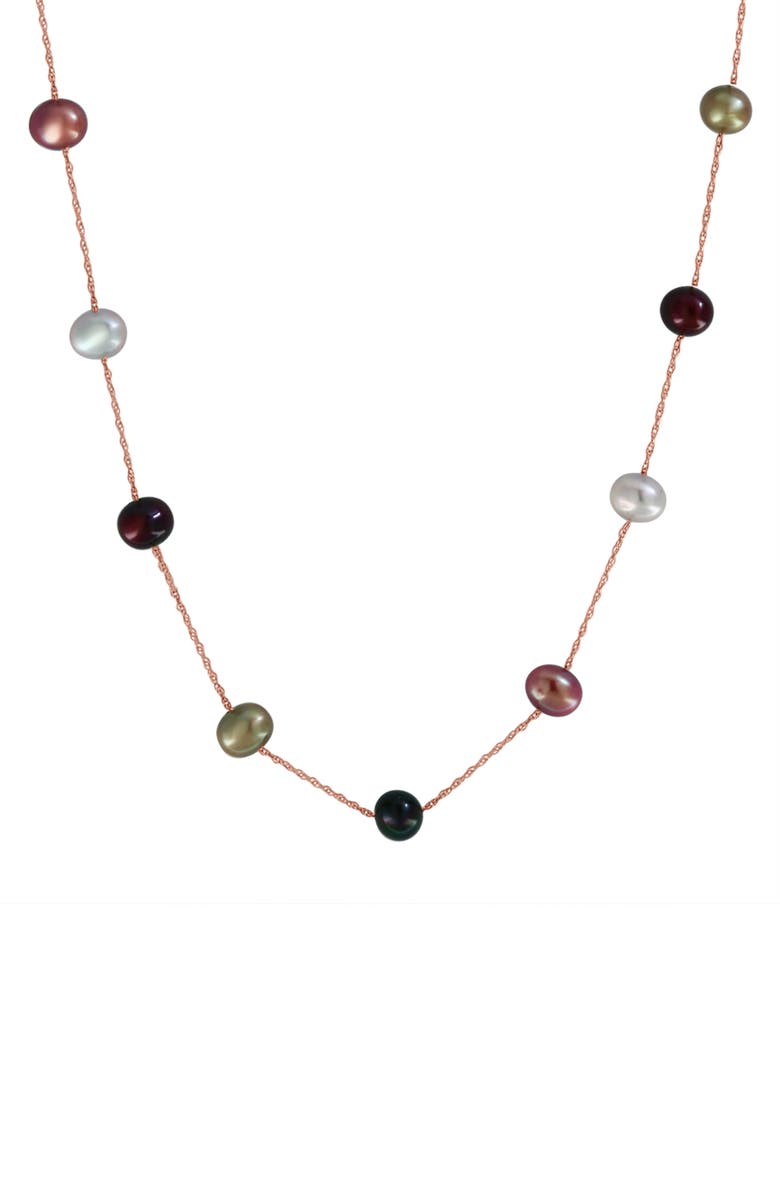 EFFY Multicolor Freshwater Pearl Station Necklace, Alternate, color, 