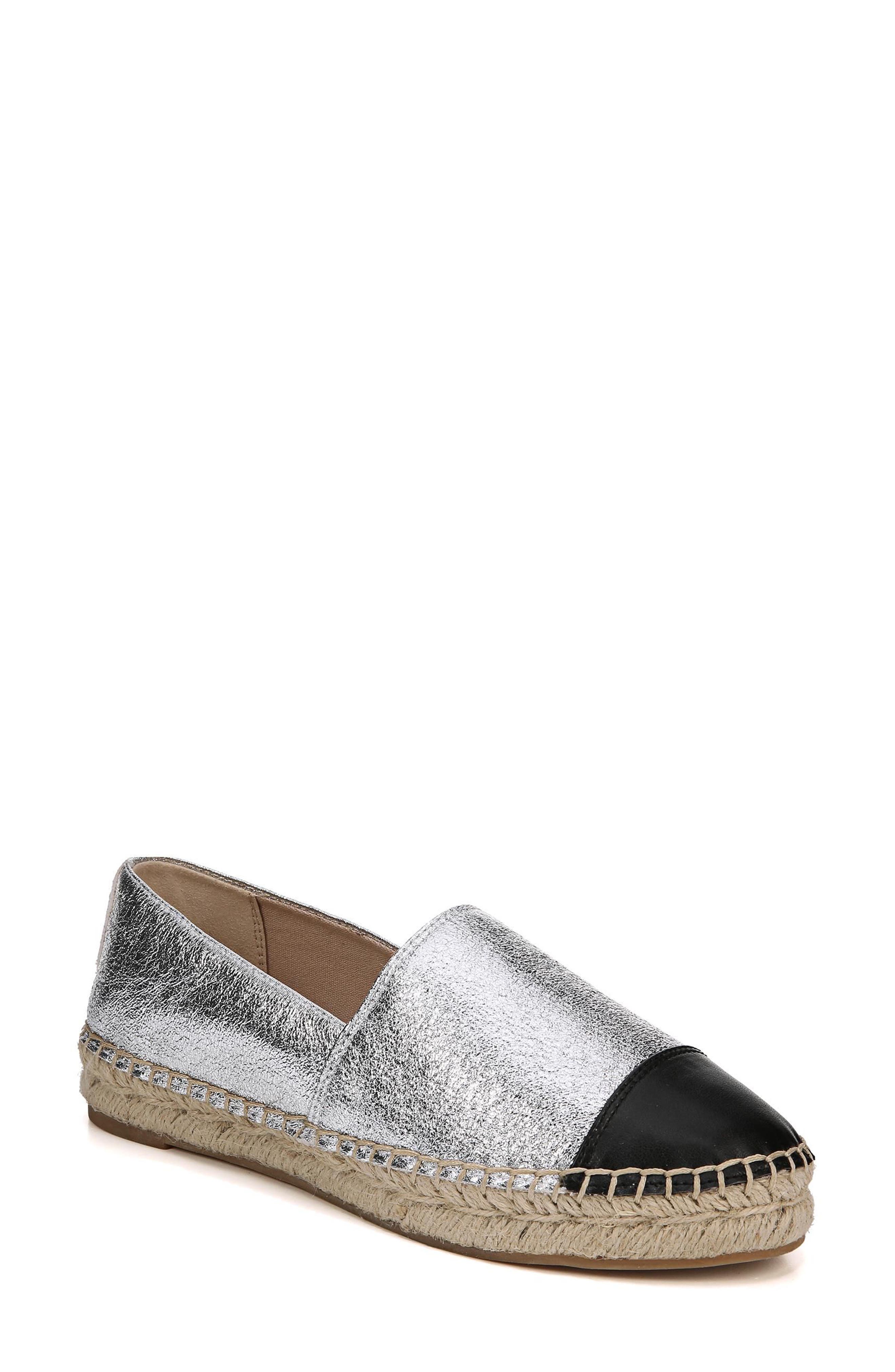 Krissy Espadrille Flat, Main, color, SOFT SILVER FABRIC