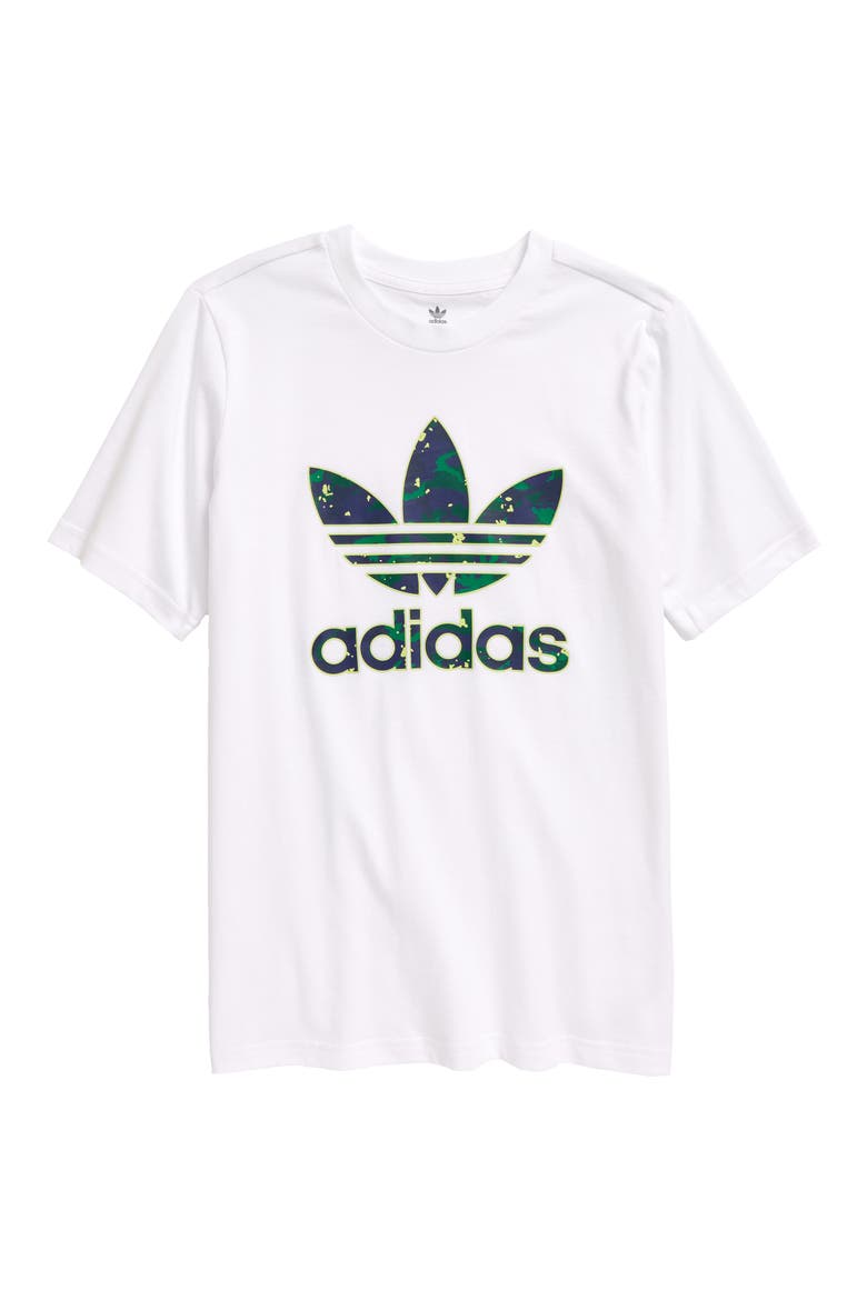 Kids' Trefoil Logo Graphic Tee, Main, color, WHITE