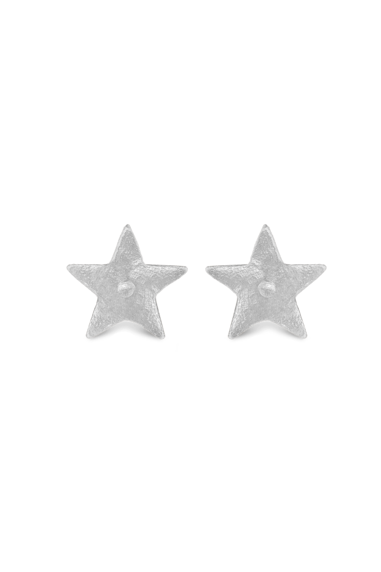 Star Stud Earrings, Alternate, color, Platinum