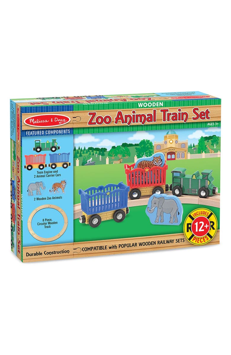 Melissa & Doug Zoo Animal Train Set, Alternate, color, 