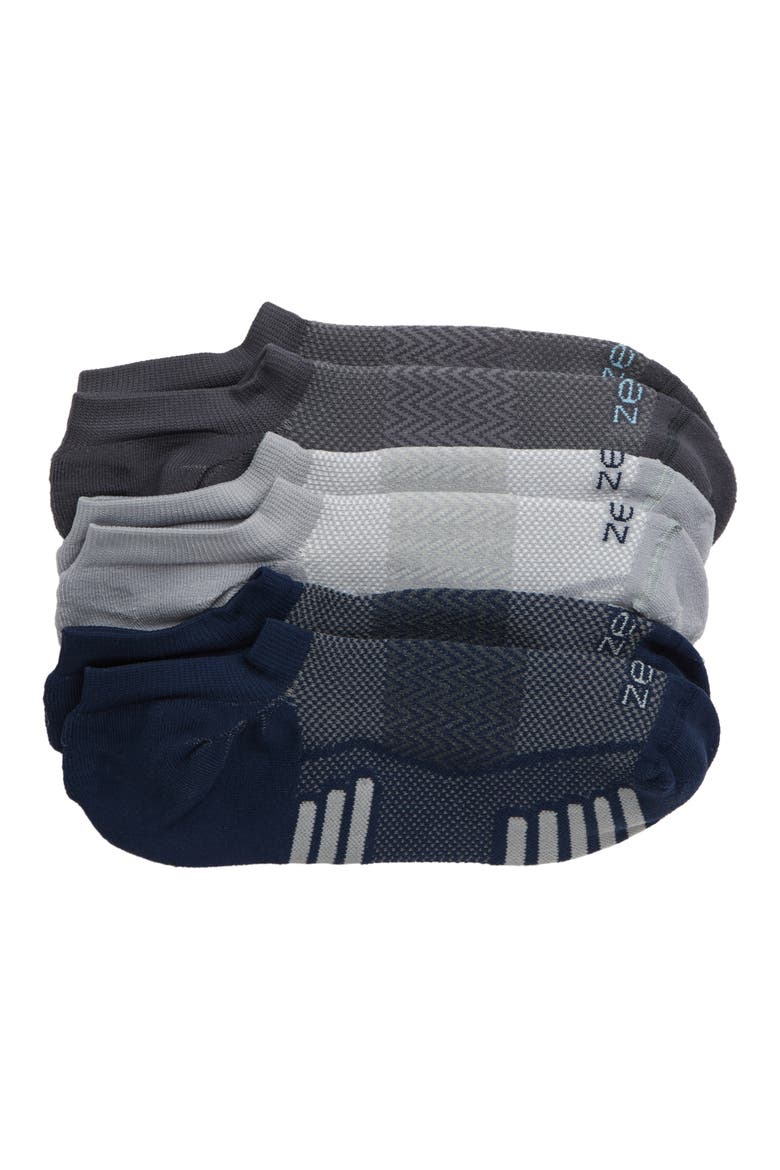 3-Pack Ultra Light Running Socks, Main, color, NAVY/ GREY
