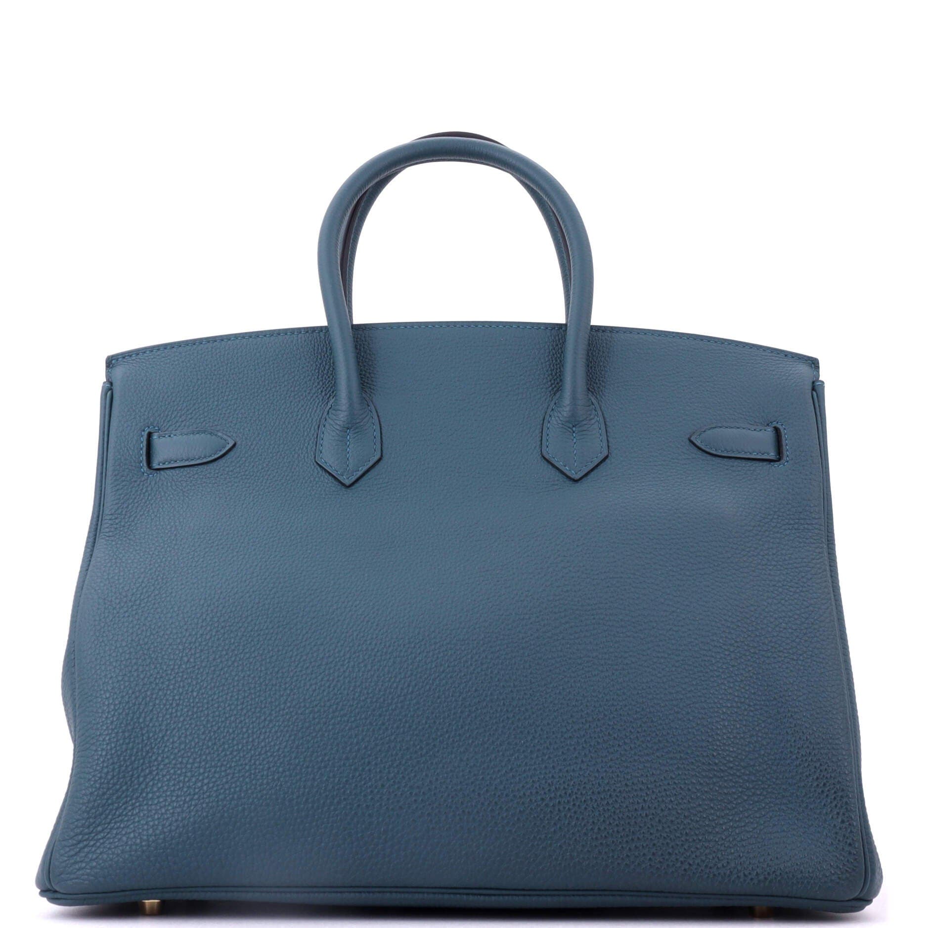 Pre-Owned Hermes Birkin Handbag Blue Togo with Gold Hardware 35, Alternate, color, Colvert