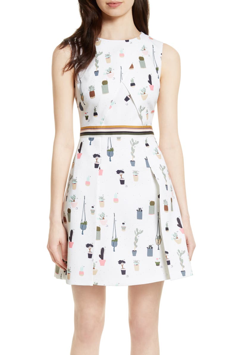 Ted Baker London Tetro Sleeveless Fit & Flare Dress, Alternate, color,