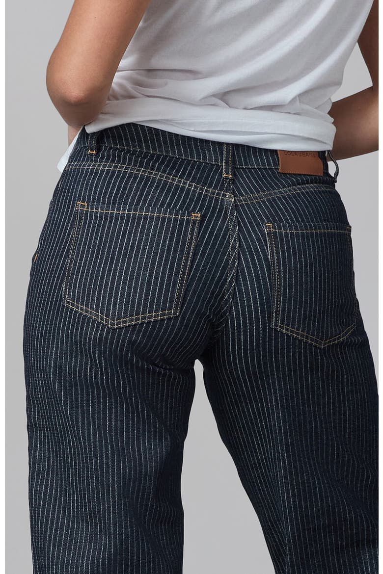 Colette High Rise Wide Leg Jeans, Alternate, color, Pinstribe Blue