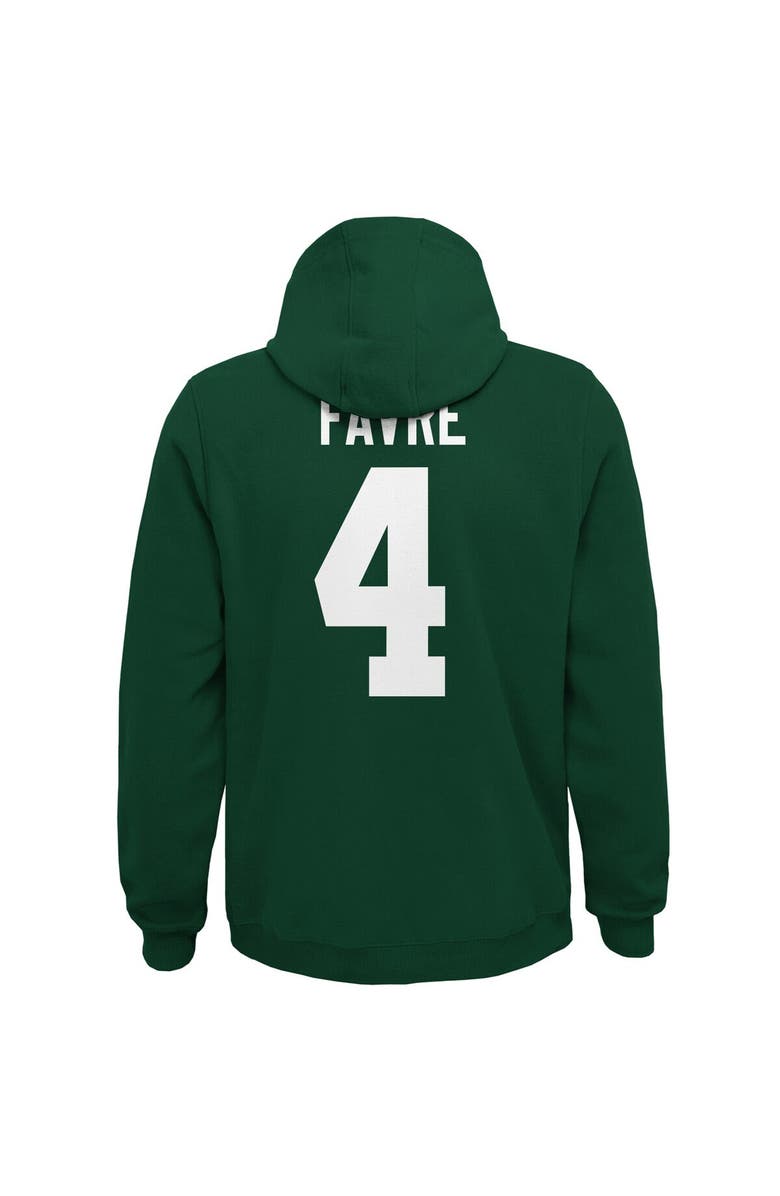 Mitchell & Ness Youth Mitchell & Ness Brett Favre Green Green Bay Packers Retired Player Name & Number Pullover Hoodie, Alternate, color, Green