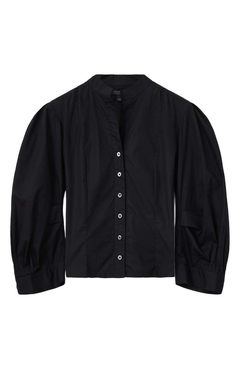 AllSaints Maud Lace-Up Long Sleeve Top, Alternate, color, Black