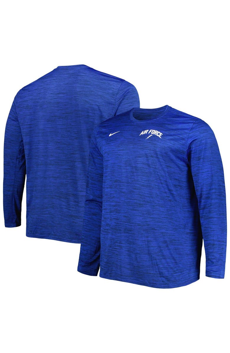 Nike Men's Nike Royal Air Force Falcons Velocity Sideline Performance Space-Dye Long Sleeve T-Shirt, Main, color, 