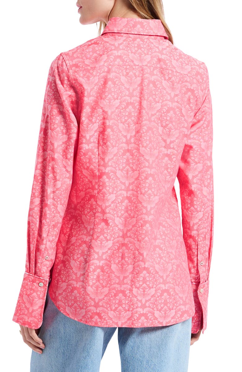 Robert Graham Priscilla Long Sleeve Woven Shirt, Alternate, color, Coral