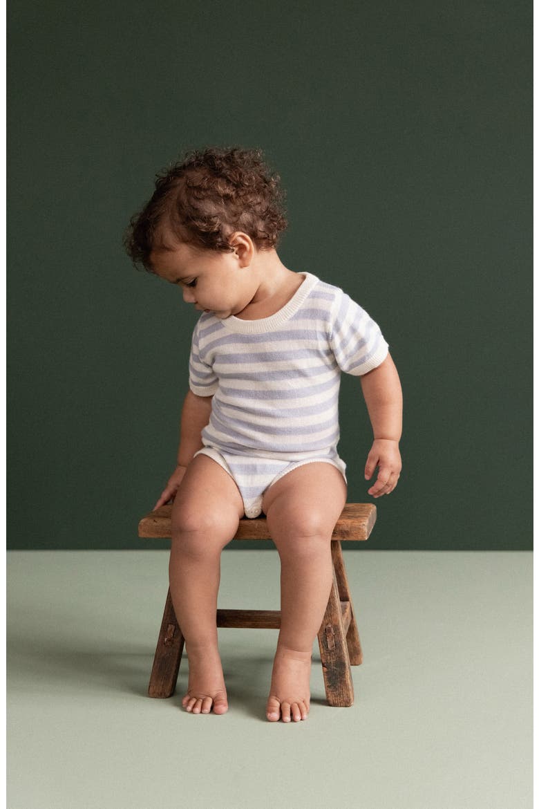 Ren Organic Cotton Knit Bodysuit, Alternate, color, ZEN BLUE SEA STRIPE
