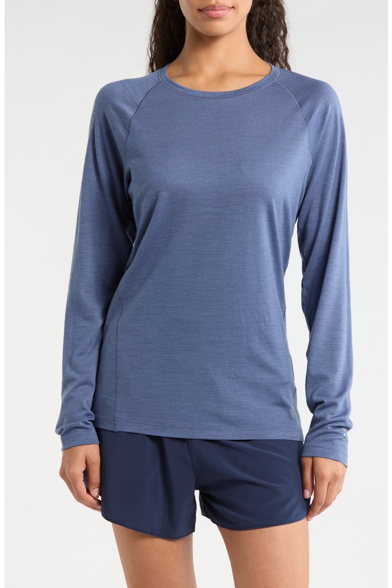 Classic All Season Merino Wool Base Layer Long Sleeve T-Shirt, Main, color, NIGHTFALL BLUE
