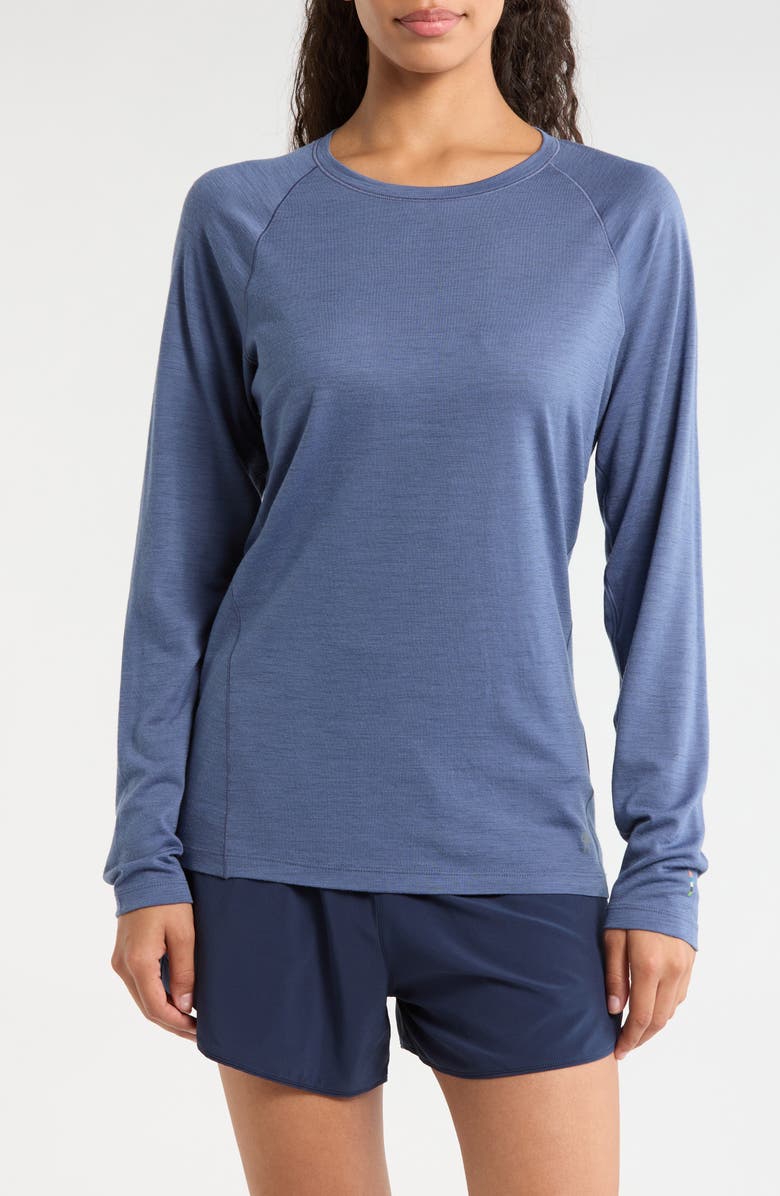Smartwool Classic All Season Merino Wool Base Layer Long Sleeve T-Shirt, Main, color, Nightfall Blue