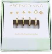 ARGENTO VIVO Clover Set of 5 Assorted Stud & Hoop Earrings