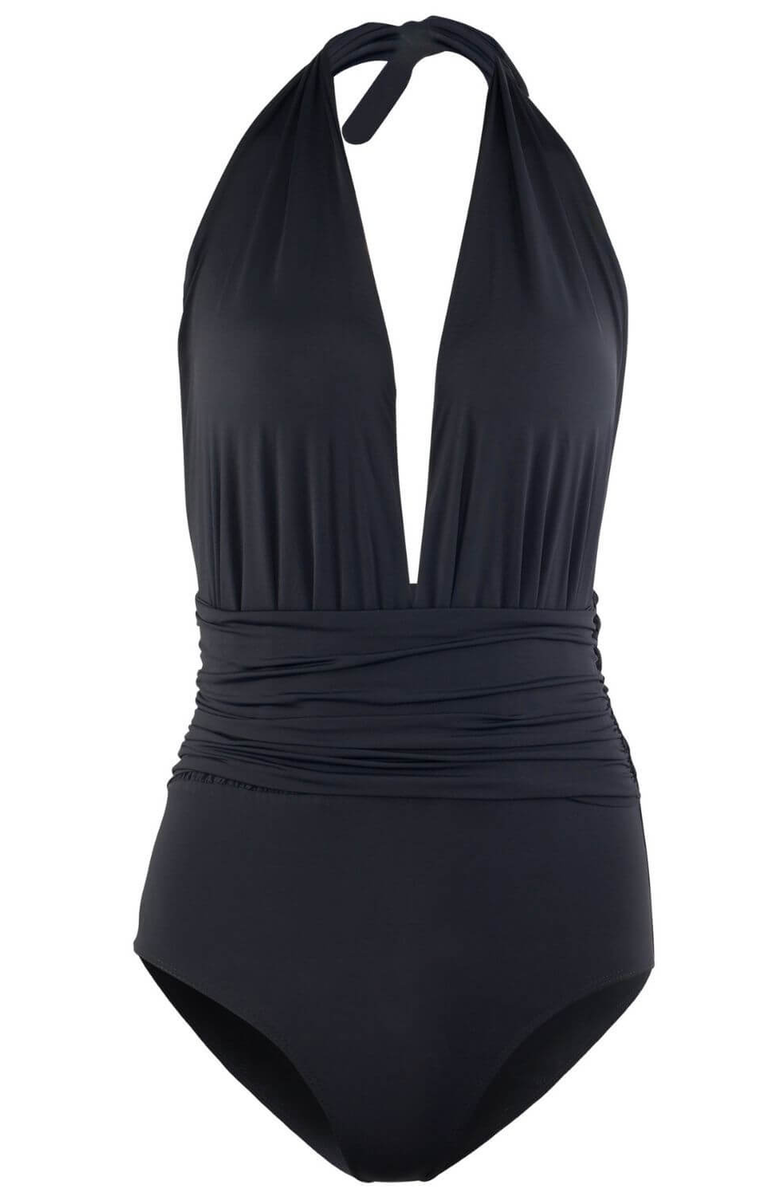 Sauipe Eva Halter One Piece Swimsuit, Alternate, color, Black