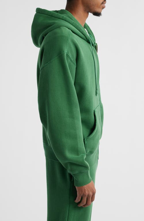 Elwood Core Oversize Terry Full Zip Hoodie In Green