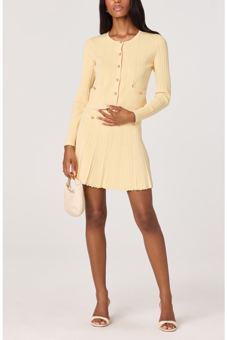 Myrtle Pointelle Knit Cardigan, Alternate, color, BUTTER