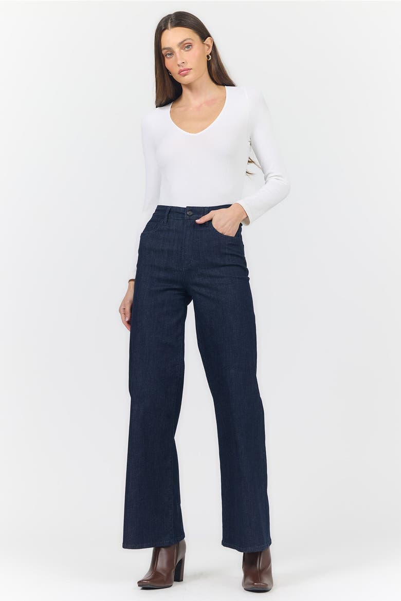 Fiona Raw Hem High Waist Wide Leg Jeans, Alternate, color, Zodiac