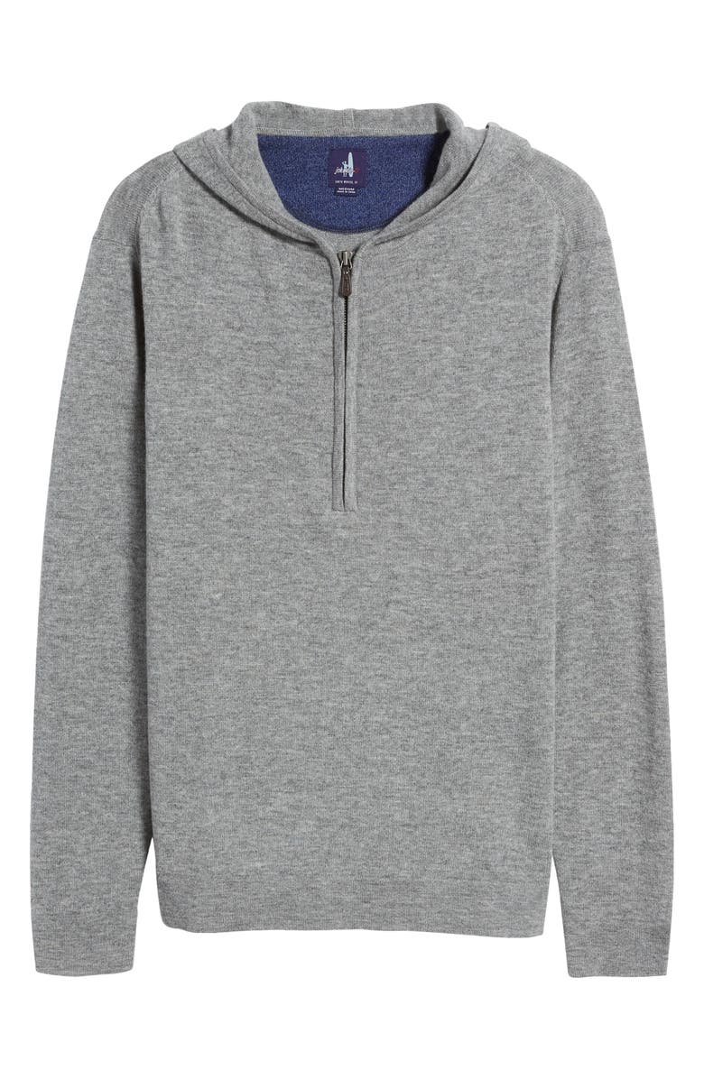 johnnie-O Mitch Hooded Half Zip Wool & Cashmere Sweater, Alternate, color, 