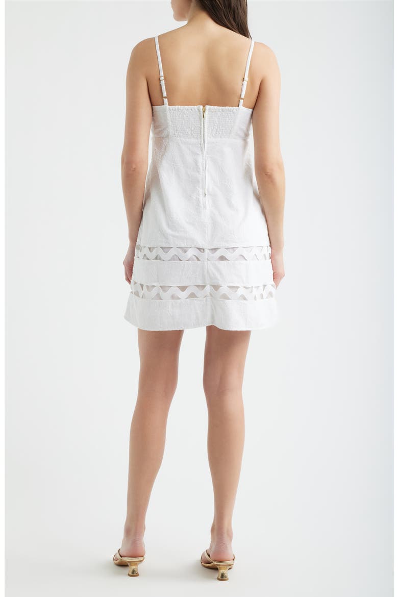 Haliey Tonal Embroidered Rickrack Inset Cotton Sundress, Alternate, color, RESORT WHITE SUN SHOWERS