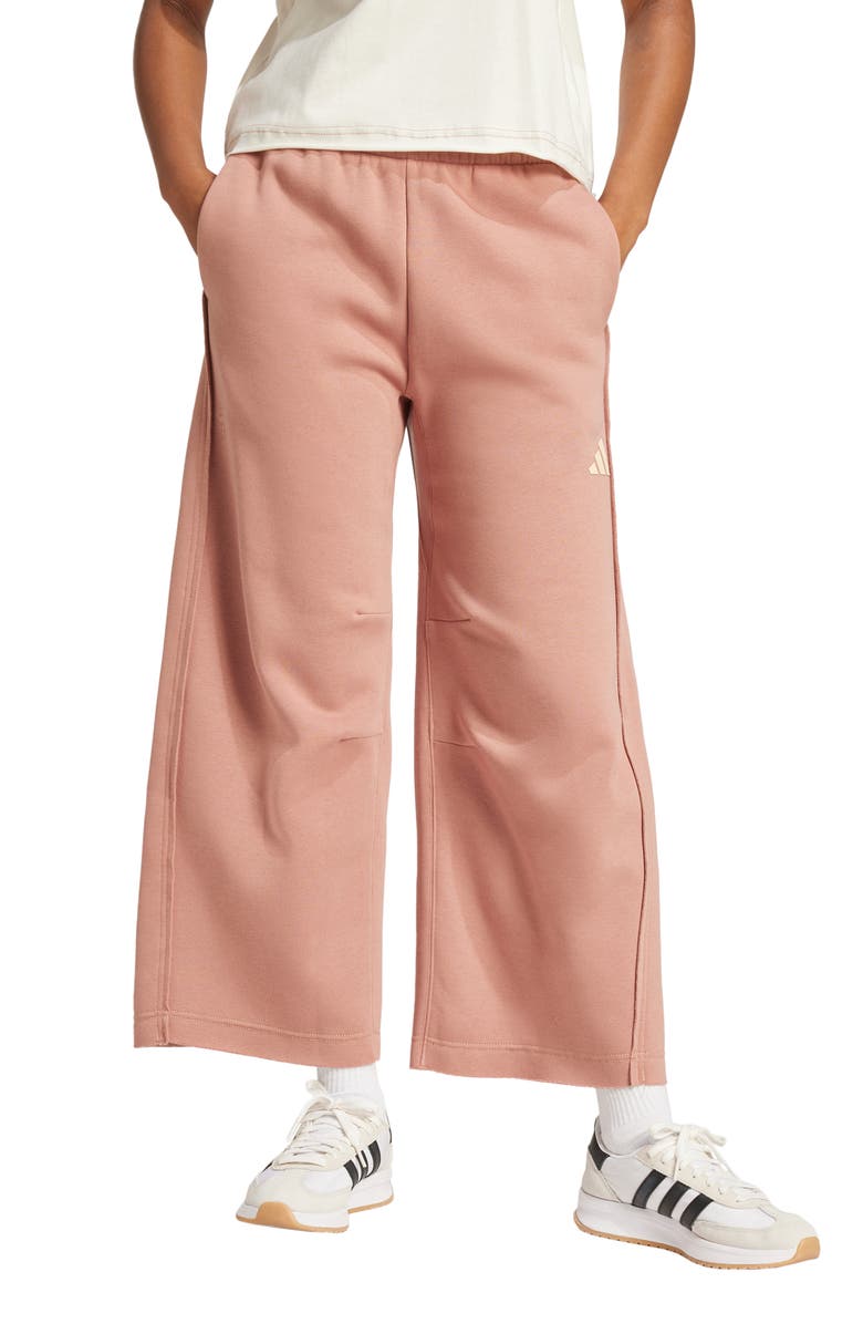 adidas Loose Fit Crop Fleece Pants, Main, color, 