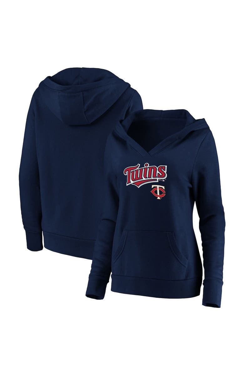 FANATICS Women's Fanatics Branded Navy Minnesota Twins Core Team Lockup V-Neck Pullover Hoodie, Alternate, color,