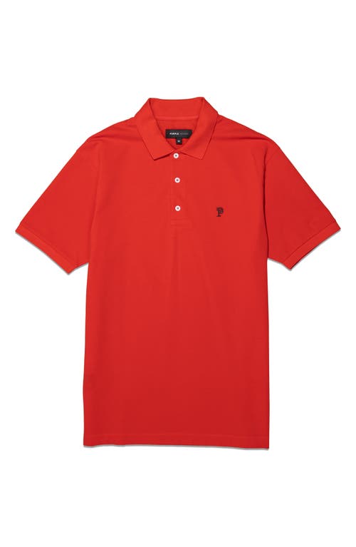 Purple Brand Monogram-print Polo Shirt In Red