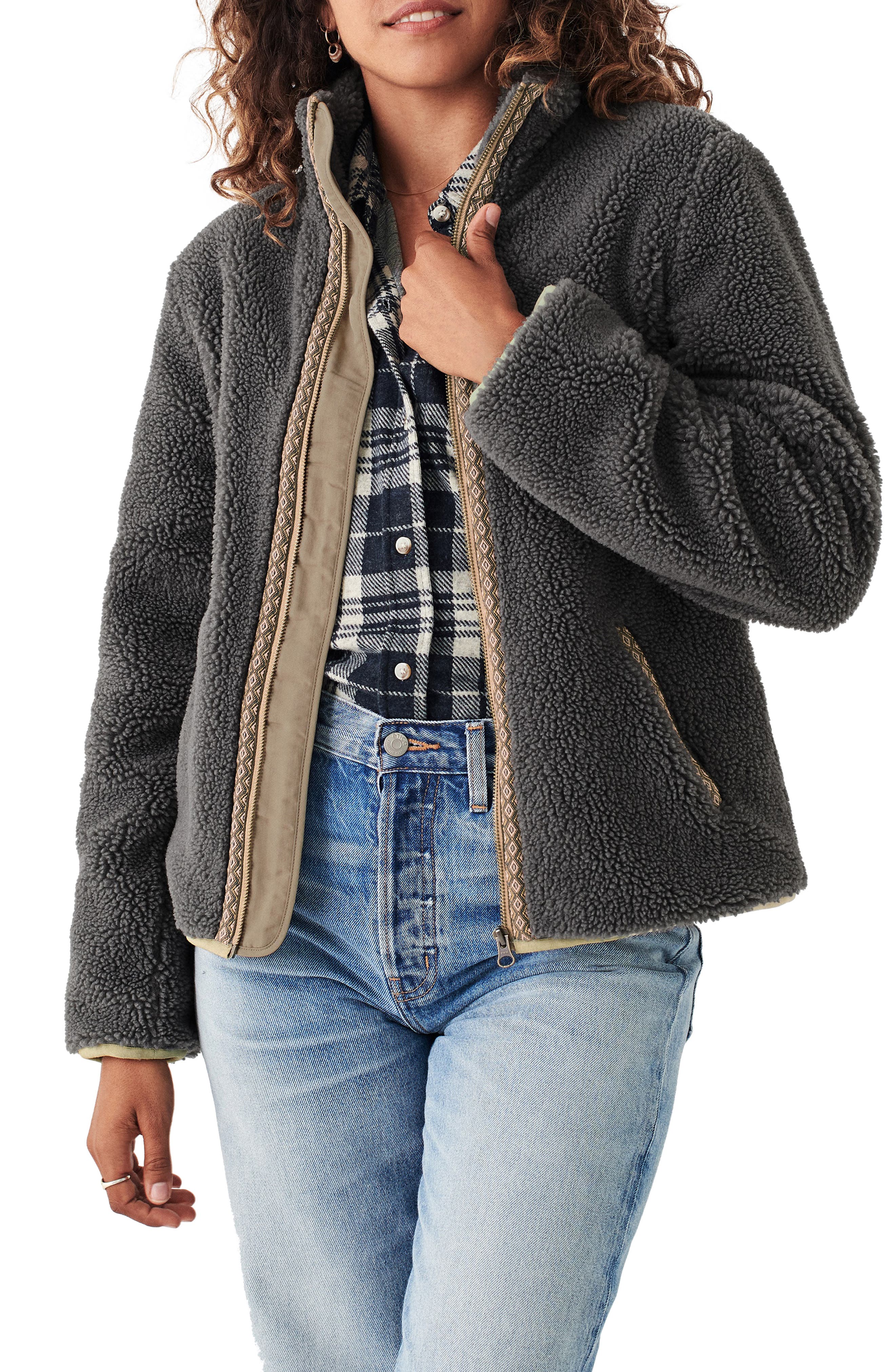 Faherty Ashbury High Pile Fleece Recycled Polyester Jacket | Nordstrom