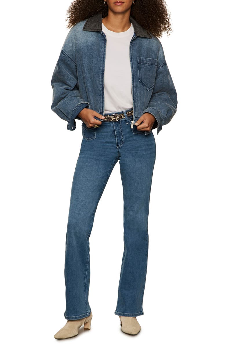 Sanctuary Ridge Faux Shearling Lined Denim Jacket, Alternate, color, Grand Prize Blue