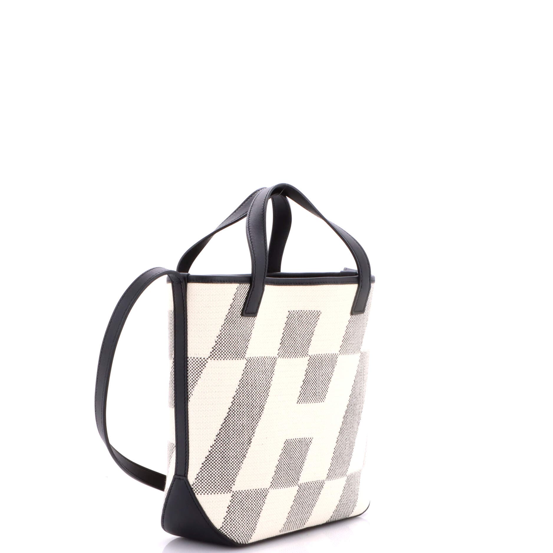 Pre-Owned Hermes Cabas H en Biais Tote Canvas with Leather 27, Alternate, color, Noir