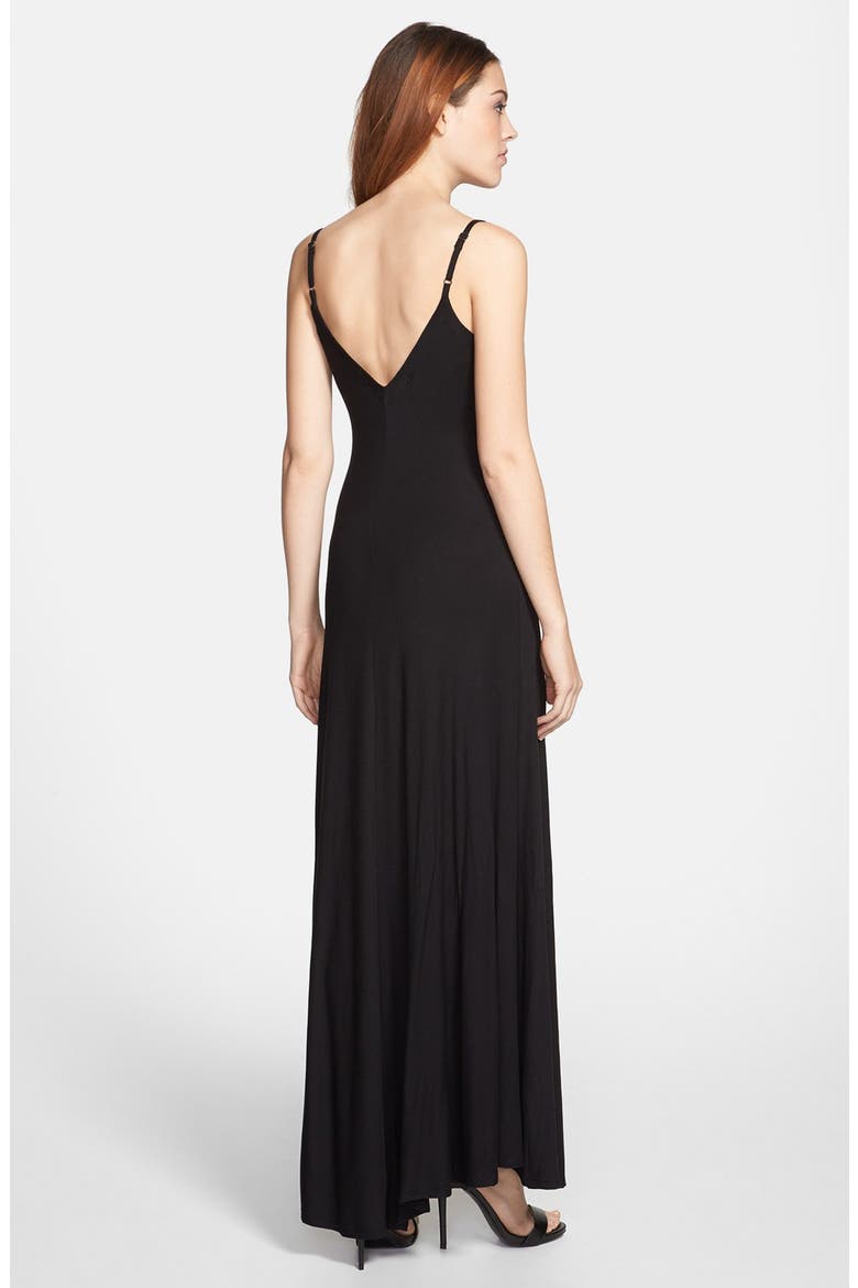 V-Neck Maxi Dress, Alternate, color, BLACK