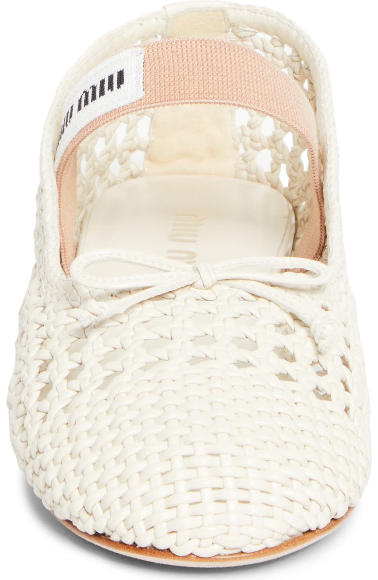 Miu Miu Woven Mary Jane Ballet Flat, Alternate, color, White