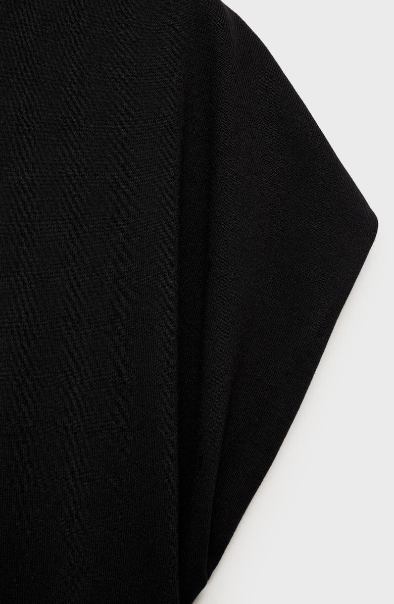 MANGO Draped Midi Dress, Alternate, color, Black