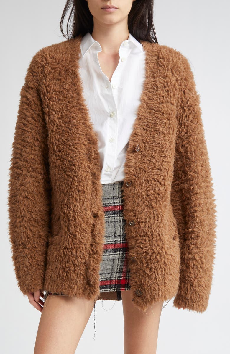 R13 Boyfriend Cardigan, Main, color, Brown