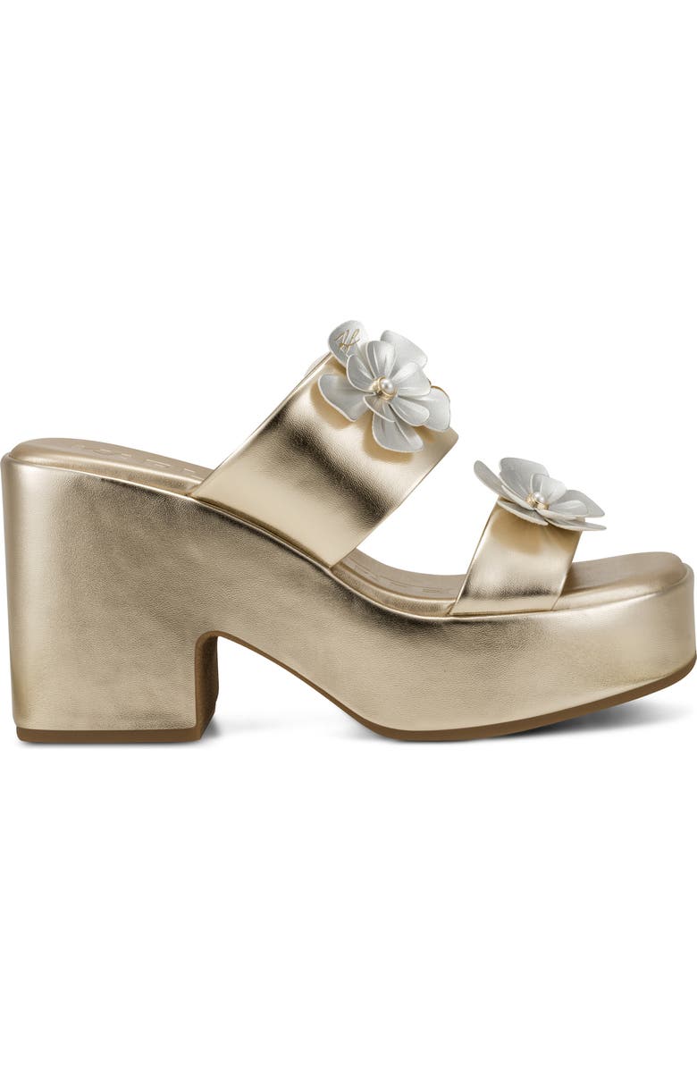 KARL LAGERFELD PARIS Marcelline Platform Slide Sandal, Alternate, color, White Gold