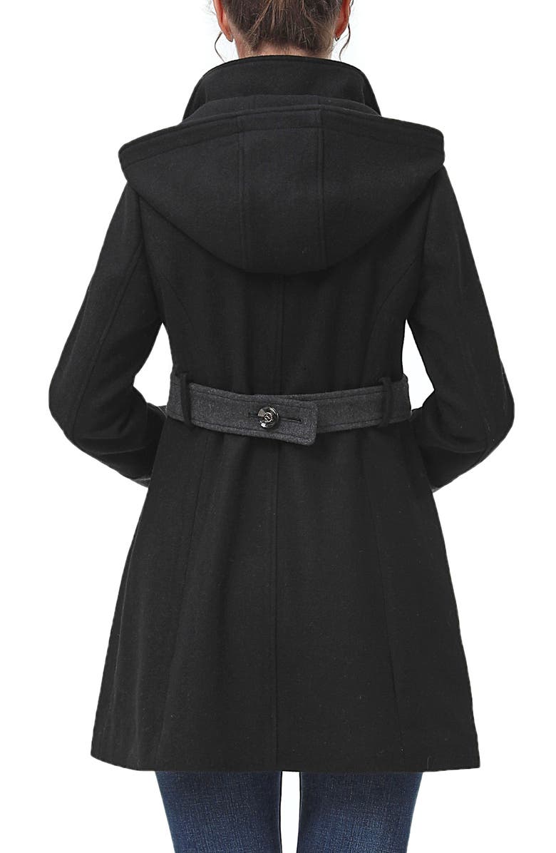 Kimi & Kai Harper Maternity Wool Coat, Alternate, color, Black