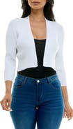Nina Leonard Ribbed Bolero Cardigan