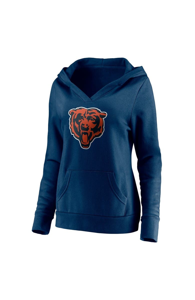 FANATICS Women's Fanatics Branded Justin Fields Navy Chicago Bears Player Icon Name & Number V-Neck Pullover Hoodie, Alternate, color, 