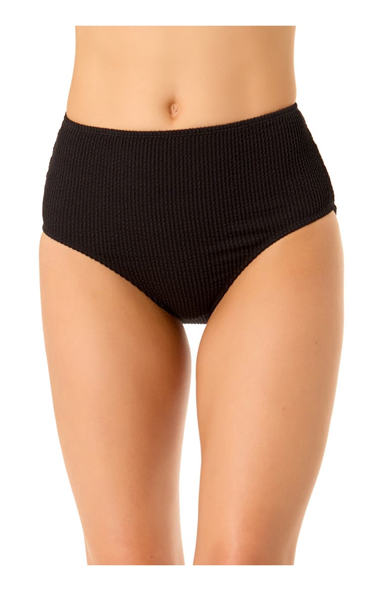 Anne Cole Women
s Live In Color Textured High Waist Swim Bottom, Main, color, Black