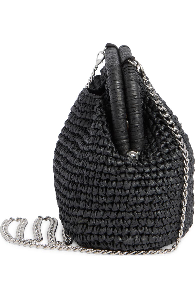 Collection XIIX Straw Frame Clutch with Handle, Alternate, color, Black