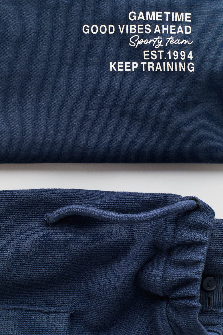 2-Piece Cotton Set, Alternate, color, Navy blue/Game Time