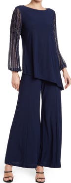 Marina Beaded Sleeve 2-Piece Pant Set