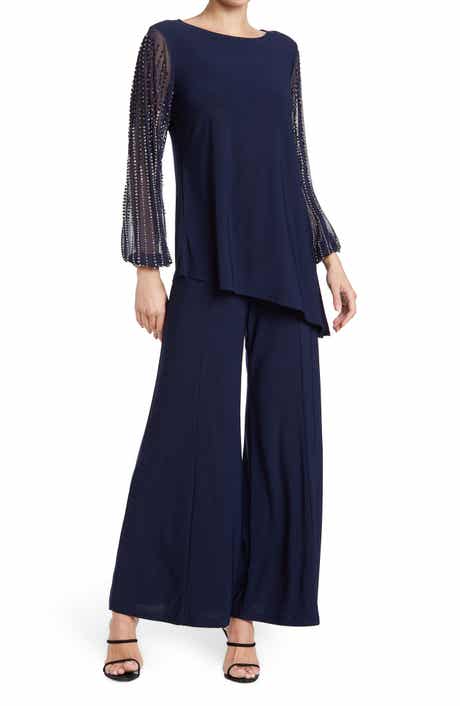 Marina Beaded Sleeve 2-Piece Pant Set