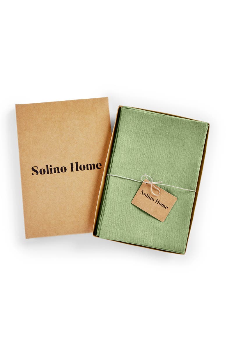 Solino Home Linen Dinner Napkins - Fete, 20" x 20", Alternate, color, Laurel Green