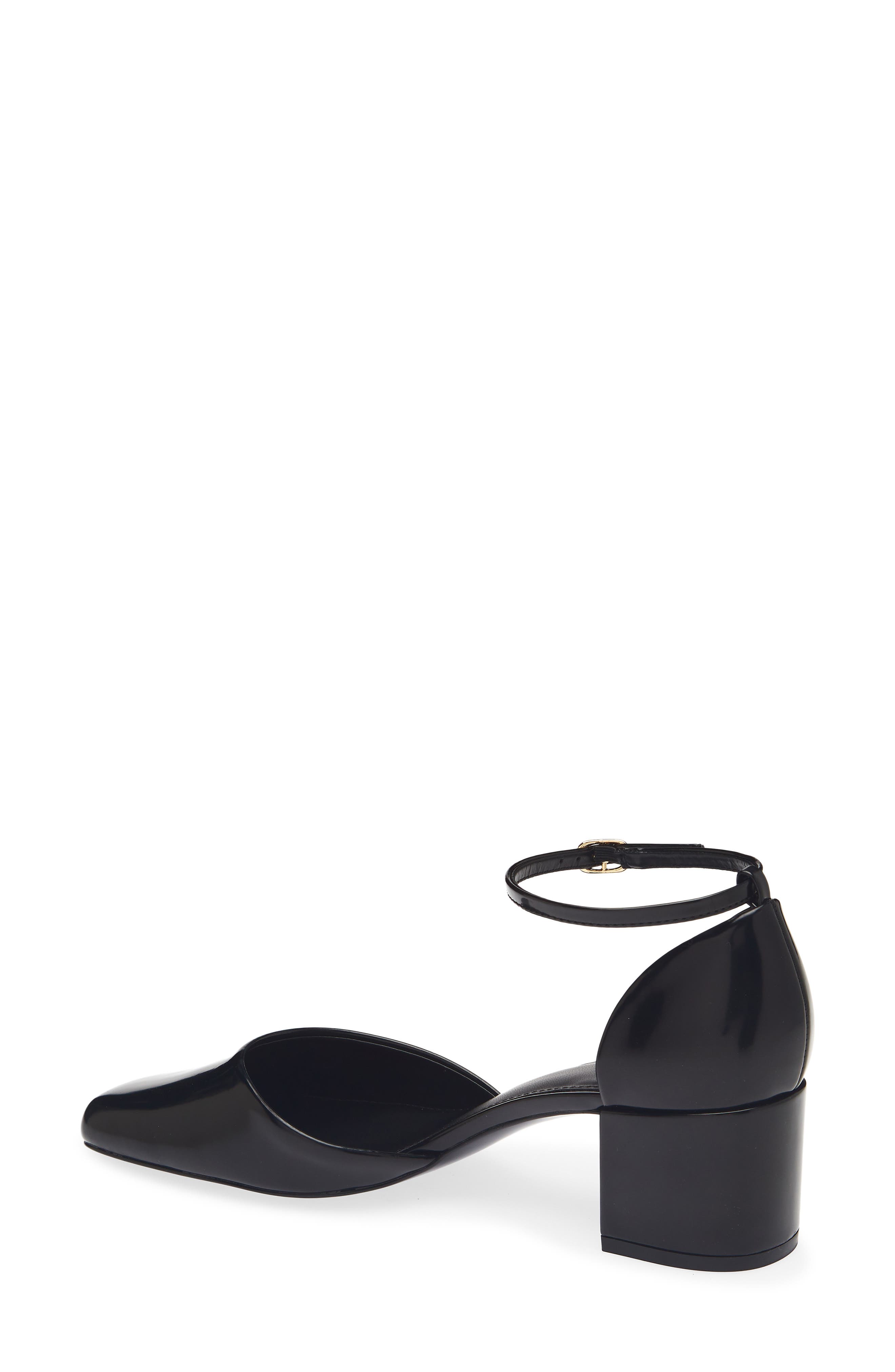 Elit Faux Leather Ankle Strap Pump, Alternate, color, BLACK